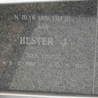 KRIEL Hester J. nee LOOTS 1910-1987