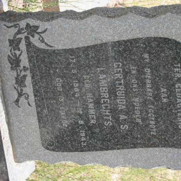 LAMBRECHTS Gertruida A.S. nee HAMMER 1884-1943