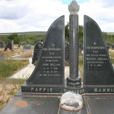 MORRISON John William 1926-1971 &amp; Martha Johanna OOSTHUIZEN 1929-