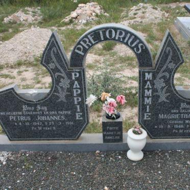 PRETORIUS Petrus Johannes 1942-1991 &amp; Magrietha Elizabeth MULLER 1946-