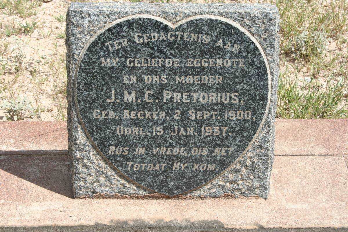 PRETORIUS J.M.C. nee BECKER 1900-1937