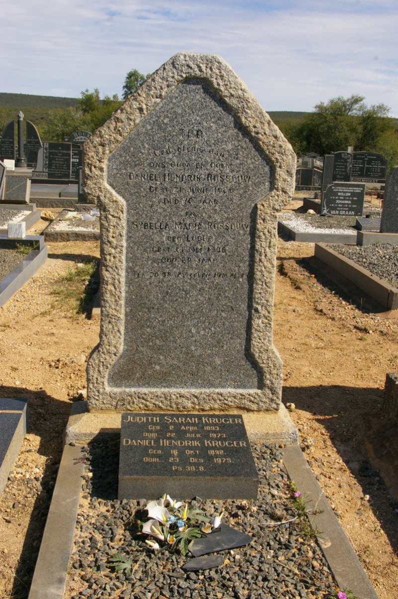 ROSSOUW Daniel Hendrik -1909 &amp; Sybella Maria LUBBE -1908 :: KRUGER Daniel Hendrik 1892-1975 &amp; Judith Sarah 1893-1973