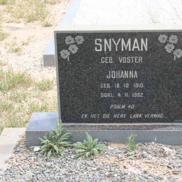SNYMAN Johanna nee VOSTER 1910-1982