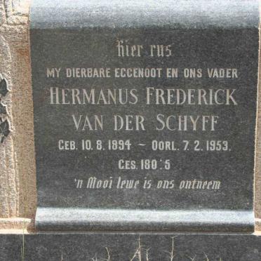 SCHYFF Hermanus Frederick, van der 1894-1953