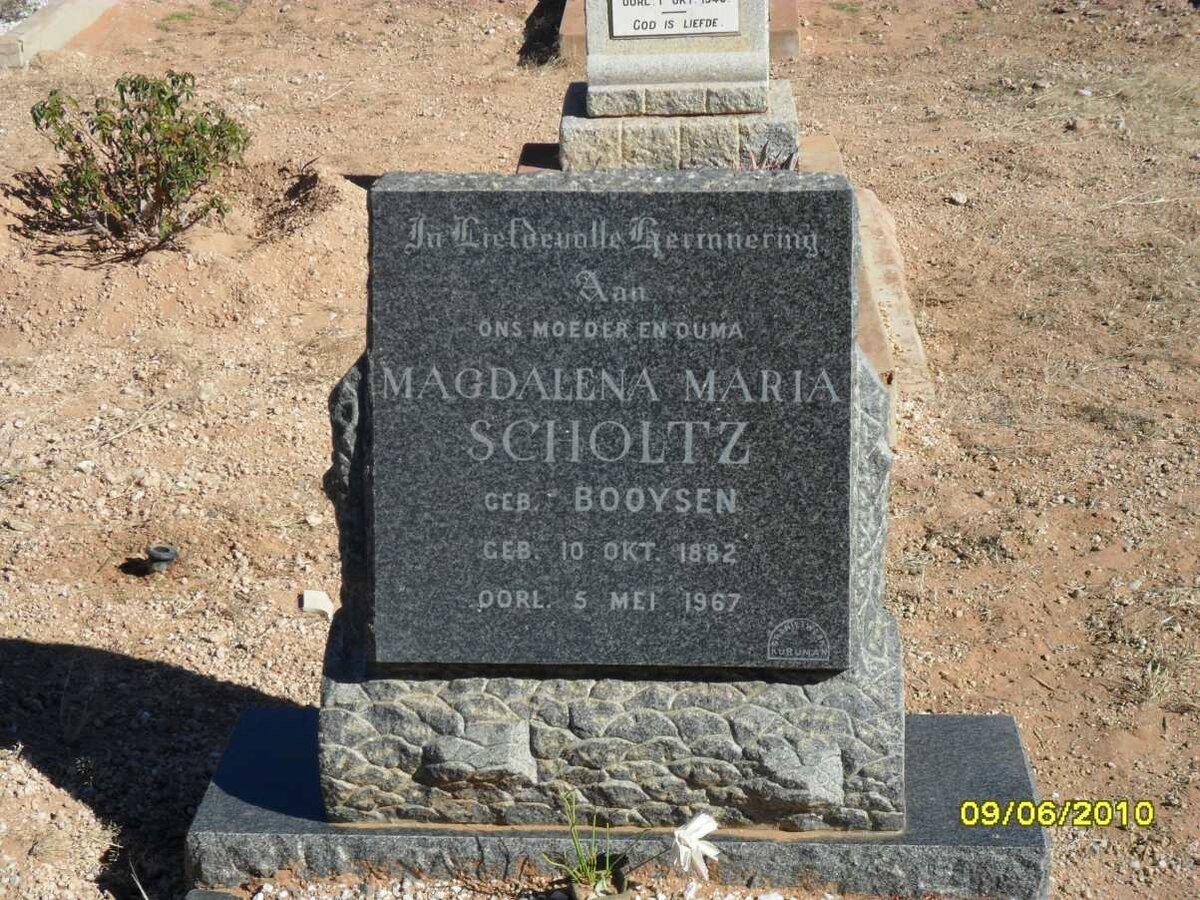 SCHOLTZ Magdalena Maria nee BOOYSEN 1882-1967