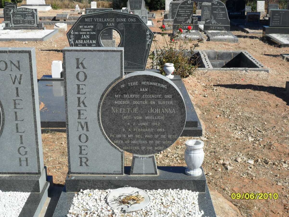 KOEKEMOER Neeltjie Johanna nee VON WIELLIGH 1942-1993
