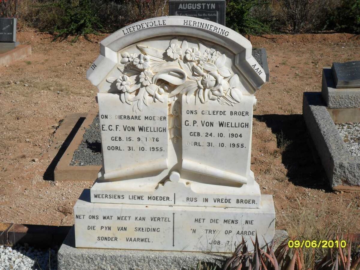 WIELLIGH E.C.F.,  von 1876-1955 :: VON WIELLIGH G.P. 1904-1955