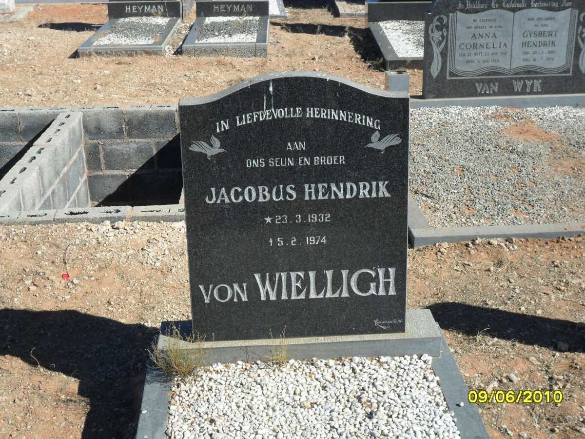 WIELLIGH Jacobus Hendrik, von 1932-1974