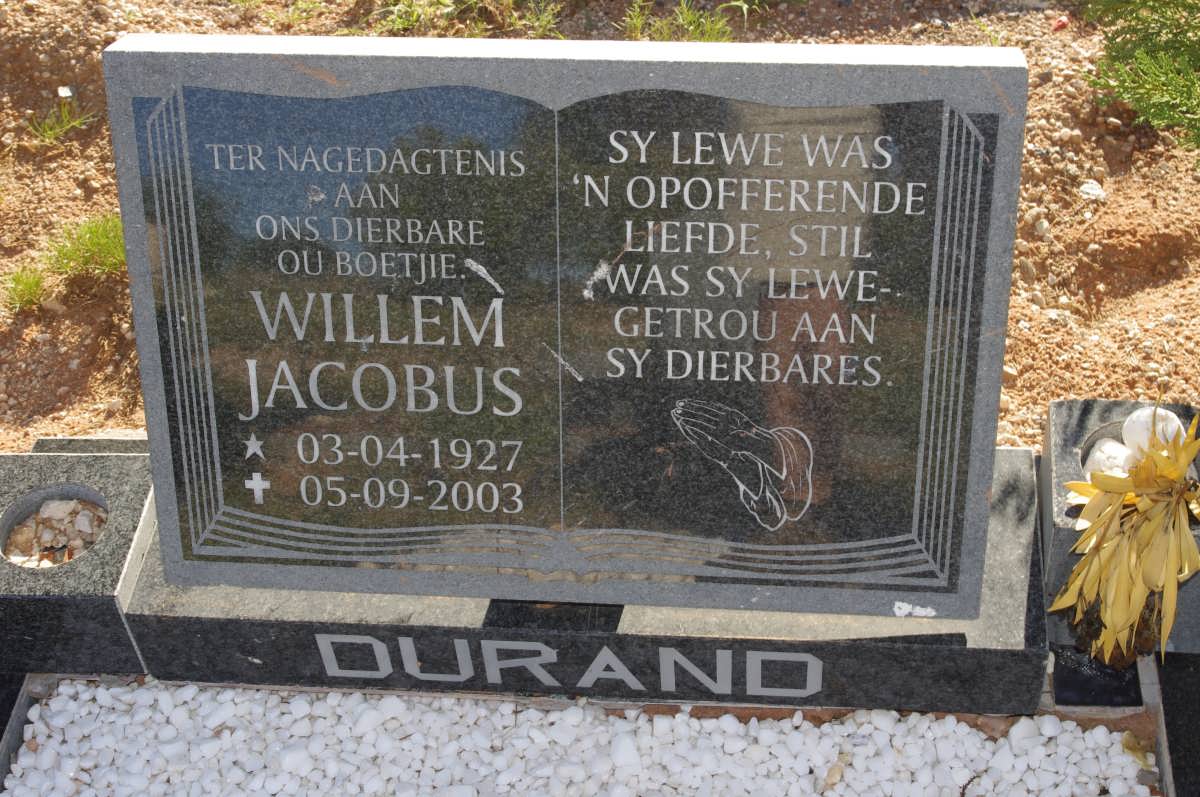 DURAND Willem Jacobus 1927-2003