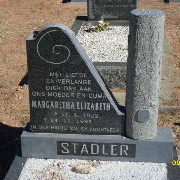 STADLER Margaretha Elizabeth 1922-1998