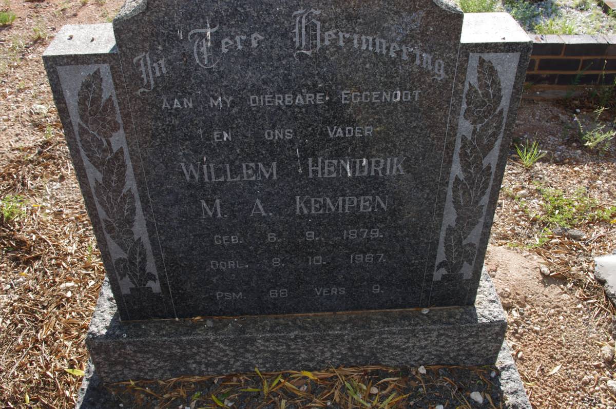 KEMPEN Willem Hendrik M.A. 1879-1967