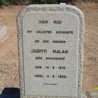 MALAN Judith nee NIEUWOUDT 1875-1956