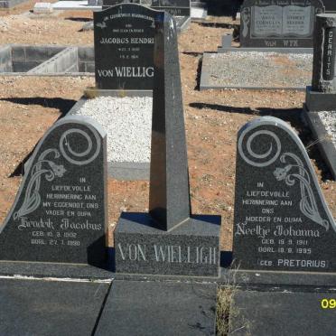 WIELLIGH Hendrik Jacobus, von 1902-1990 &amp; Neeltjie Johanna PRETORIUS 1911-1995