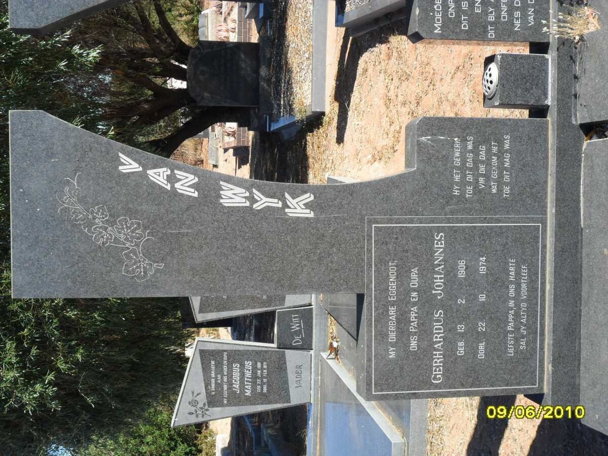 WYK Gerhardus Johannes, van 1906-1974