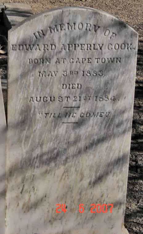 COOK Edward Apperly 1883-1884