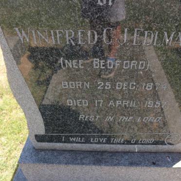 EDLMANN Winifred C. J. nee BEDFORD 1874-1957
