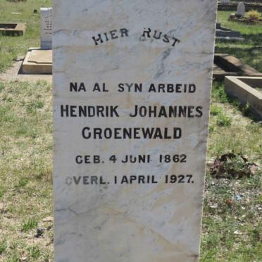 GROENEWALD Hendrik Johannes 1862-1927