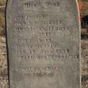 JOUBERT C.J. 1852-1911 &amp; B.M. DU PLESSIS 1862-1917