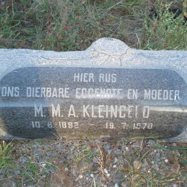 KLEINGELD M.M.A. 1892-1970