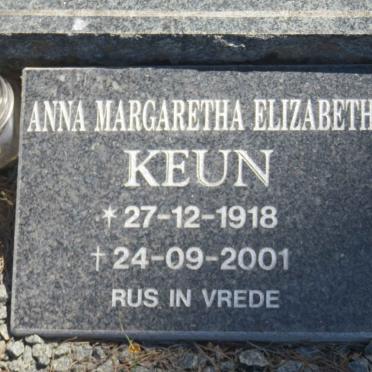 KEUN Andries Johannes 1875-1924 &amp; Martha Elizabeth DU TOIT 1875-1951 :: KEUN Anna Margaretha Elizabeth 1918-2001