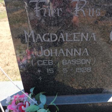 KRÜGEL Andries Hendrik 1926-1993 &amp; Magdalena Johanna BASSON 1928-