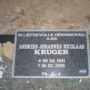 KRUGER Andries Johannes Nicolaas 1941-2006 &amp; Johanna Machel Petronella 1936-
