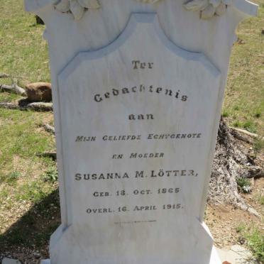 LOTTER Susanna M. 1865-1915