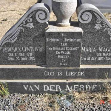 MERWE Frederick Centlivres, van der 1881-1953 &amp; Maria Magdalena MARAIS 1880-1972