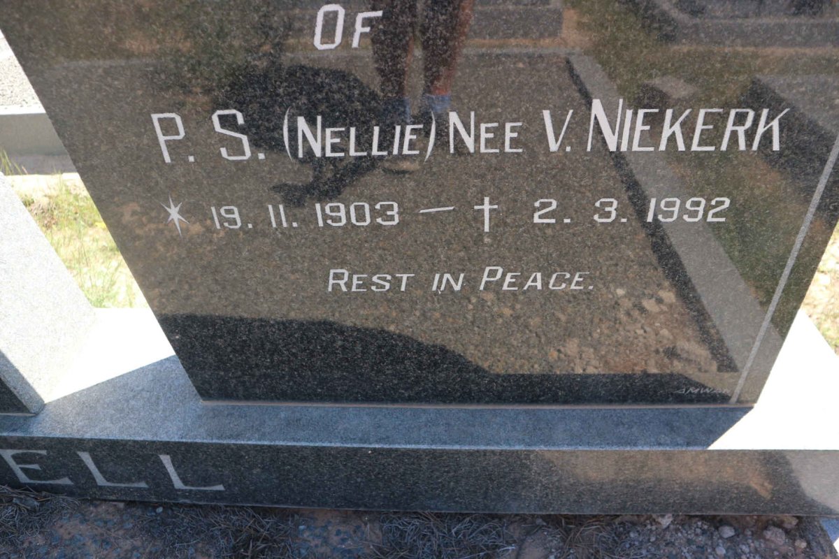 MASKELL Wilfred Joseph 1894-1976 &amp; P.S. V. NIEKERK 1903-1992