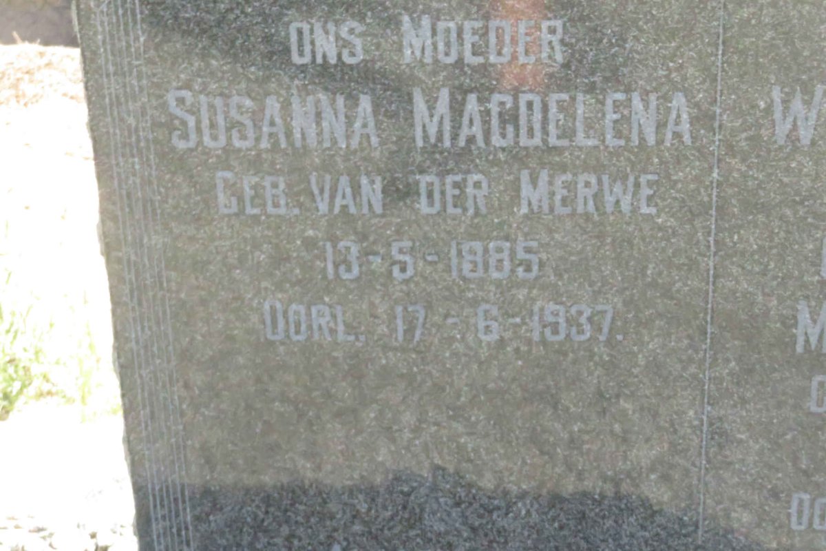 KLEINGELD Susanna Magdelena nee VAN DER MERWE 1885-1937