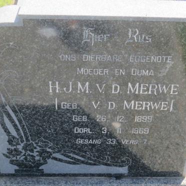 MERWE C.H., v.d. 1890- &amp; H.J.M. V.D. MERWE 1899-1969