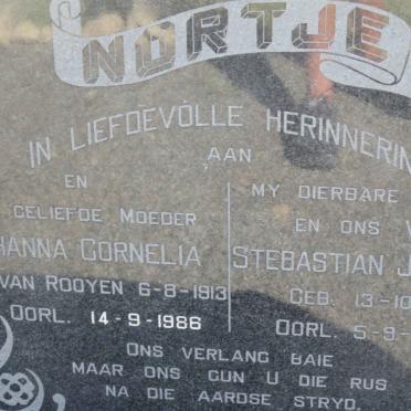 NORTJE Stebastian Johannes 1912-1969 &amp; Johanna Cornelia VAN ROOYEN 1913-1986