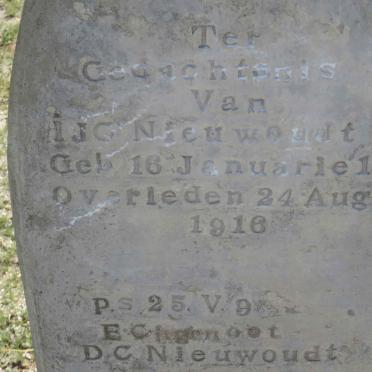 NIEUWOUDT I.J.C. 1839-1916