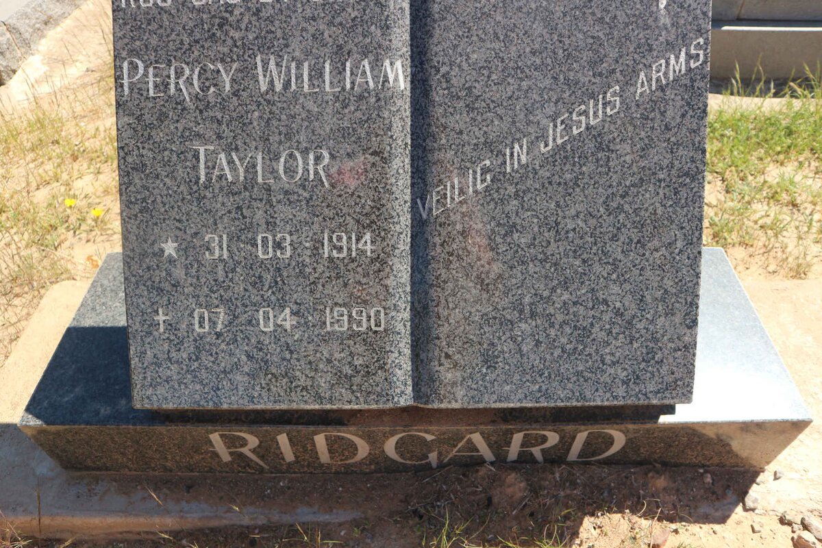 RIDGARD Percy William Taylor 1914-1990 &amp; Maria Aletta VERMEULEN 1924-1993