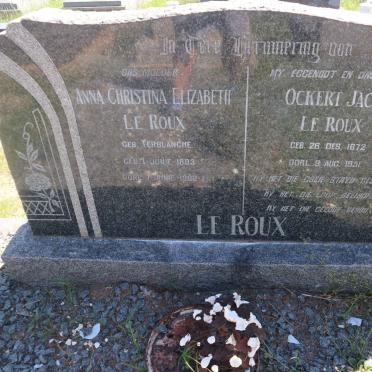 ROUX Ockert Jacobus, le 1872-1951 &amp; Anna Christina Elizabeth TERBLANCHE 1883-1962