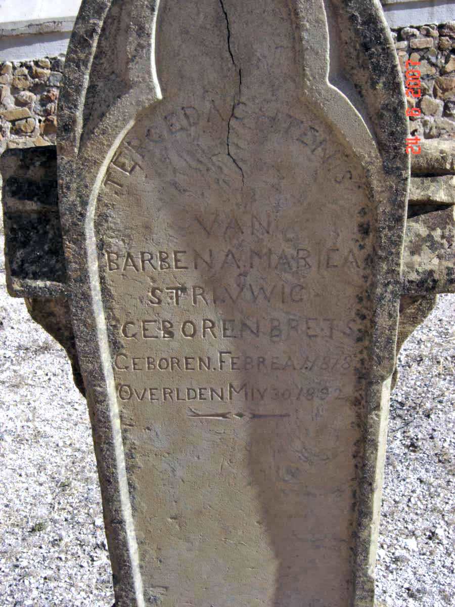 STRIVWIG Barbena Mariea nee BRETS 1818-1892
