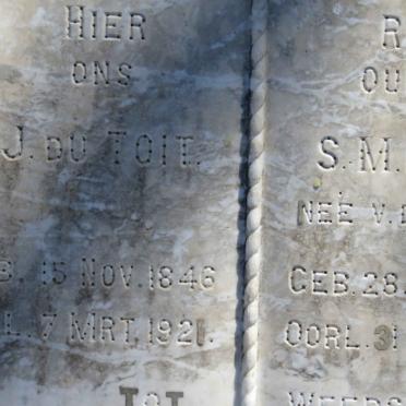 TOIT D.J., du 1846-1921 &amp; S.M. V.D. MERWE 1846-1931