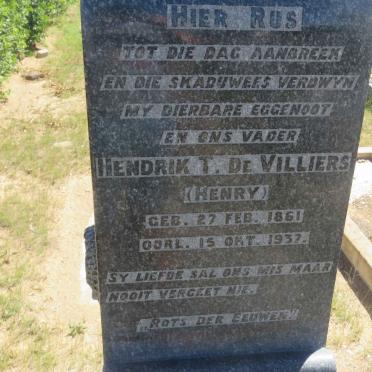 VILLIERS Hendrik T., de 1861-1937