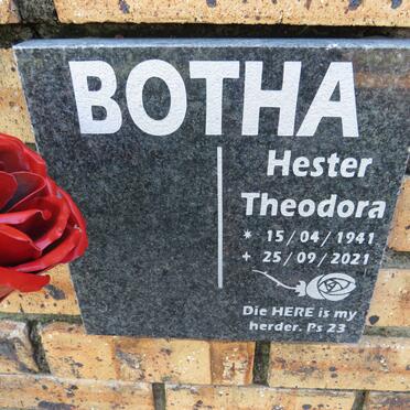 BOTHA Hester Theodora 1941-2021