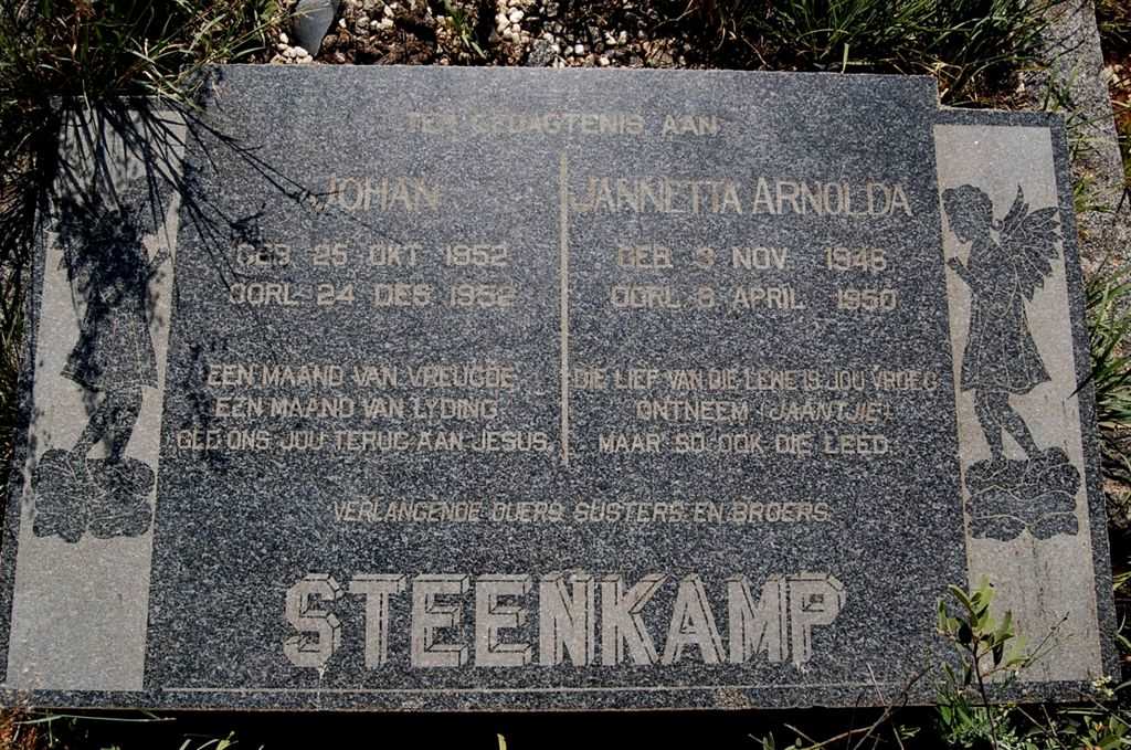 STEENKAMP Janetta Arnolda 1946-1950 :: STEENKAMP Johan 1952-1952