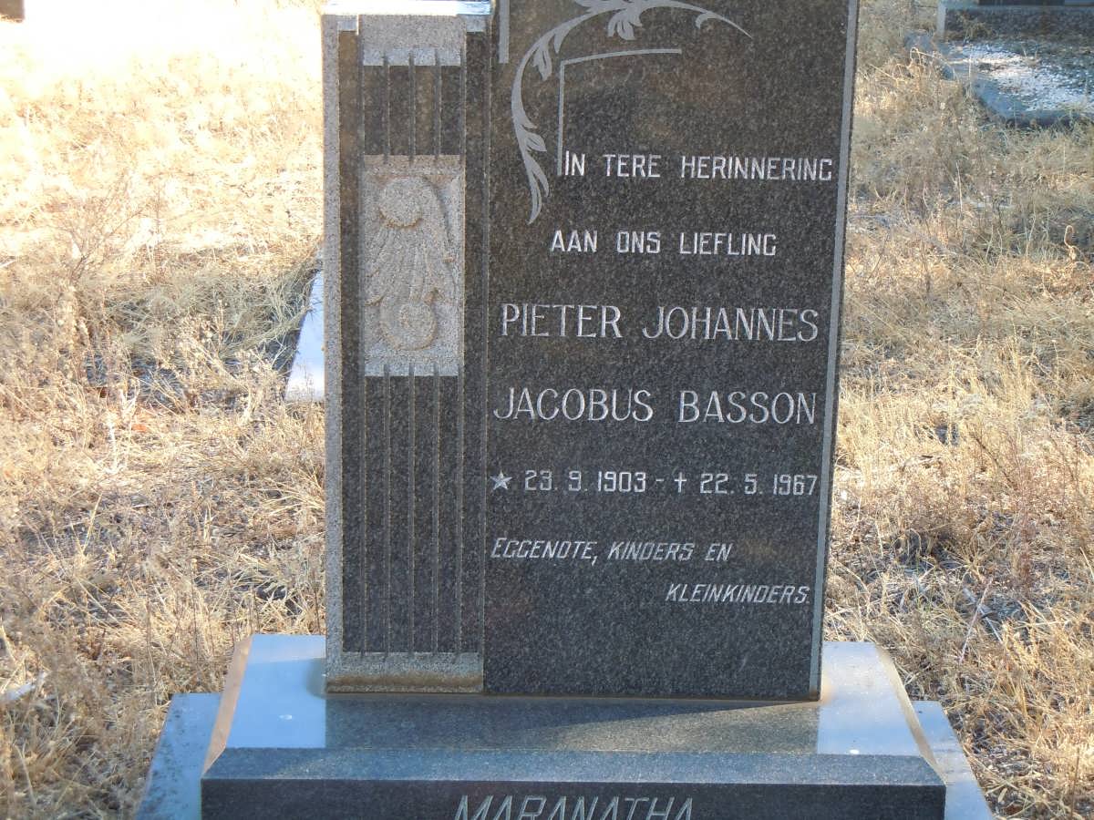 BASSON Pieter Johannes Jacobus 1903-1967