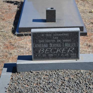 BECKER Catherina Beatrix nee MULLER 1919-1986