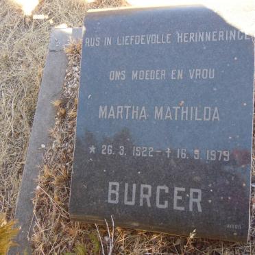 BURGER Martha Mathilda 1922-1979