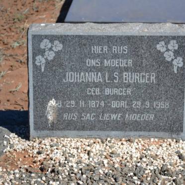 BURGER Johanna L.S. 1874-1958