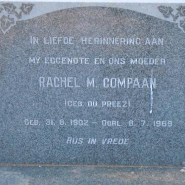 COMPAAN Rachel M. nee DU PREEZ 1902-1969