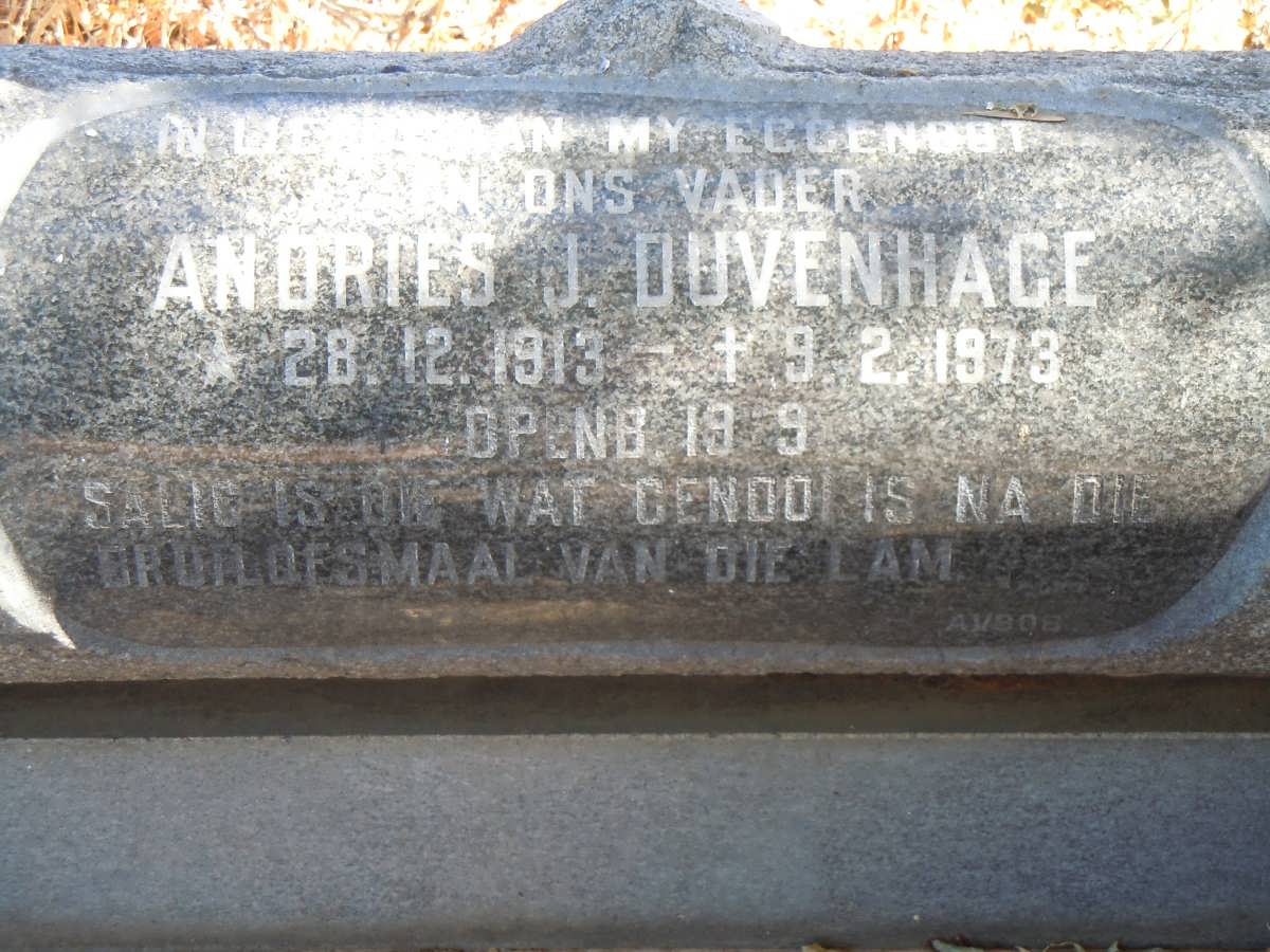 DUVENHAGE Andries J. 1913-1973