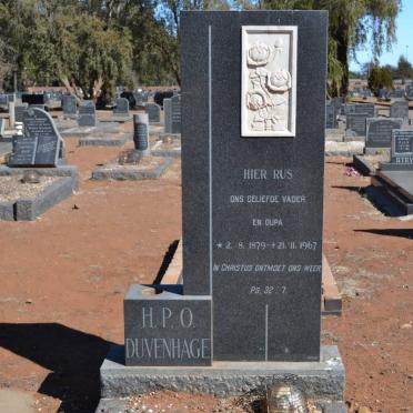 DUVENHAGE H.P.O. 1879-1967