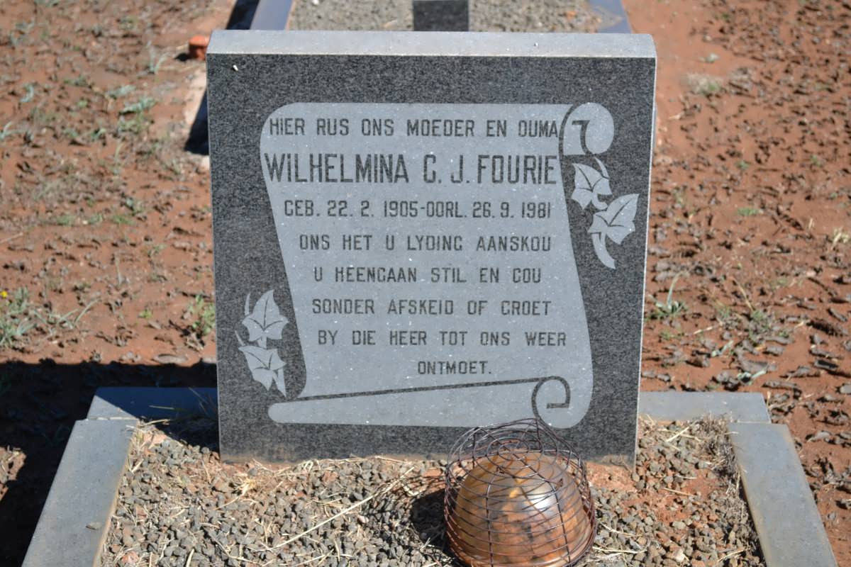 FOURIE Wilhelmina C.J. 1905-1981
