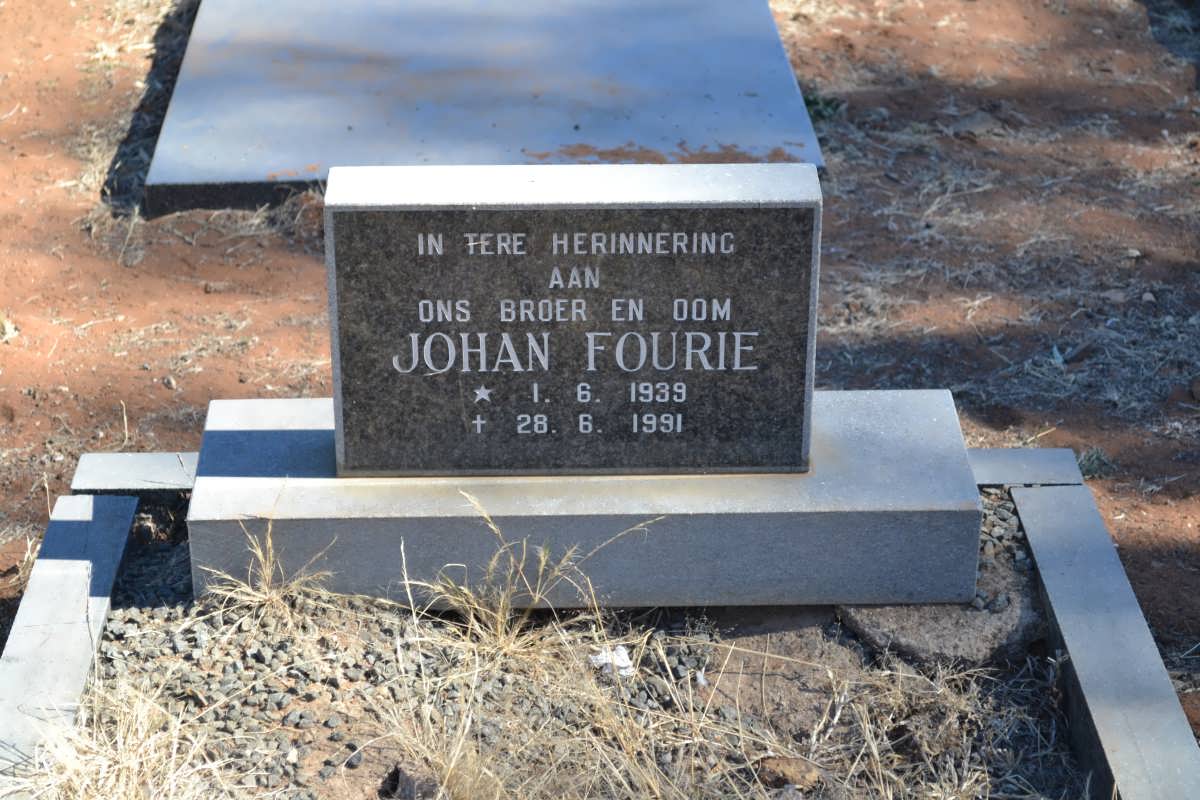 FOURIE Johan 1939-1991