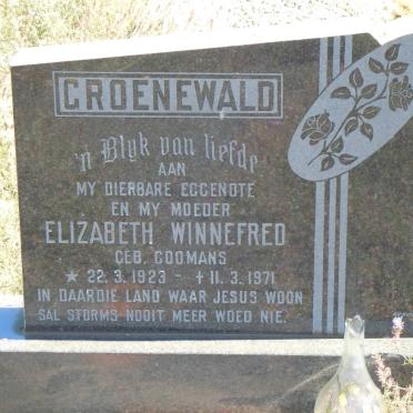 GROENEWALD Elizabeth Winnefred nee COOMANS 1923-1971